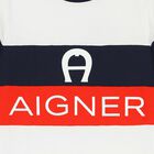 Boys White, Navy & Light Blue Logo T-Shirt, 3, hi-res