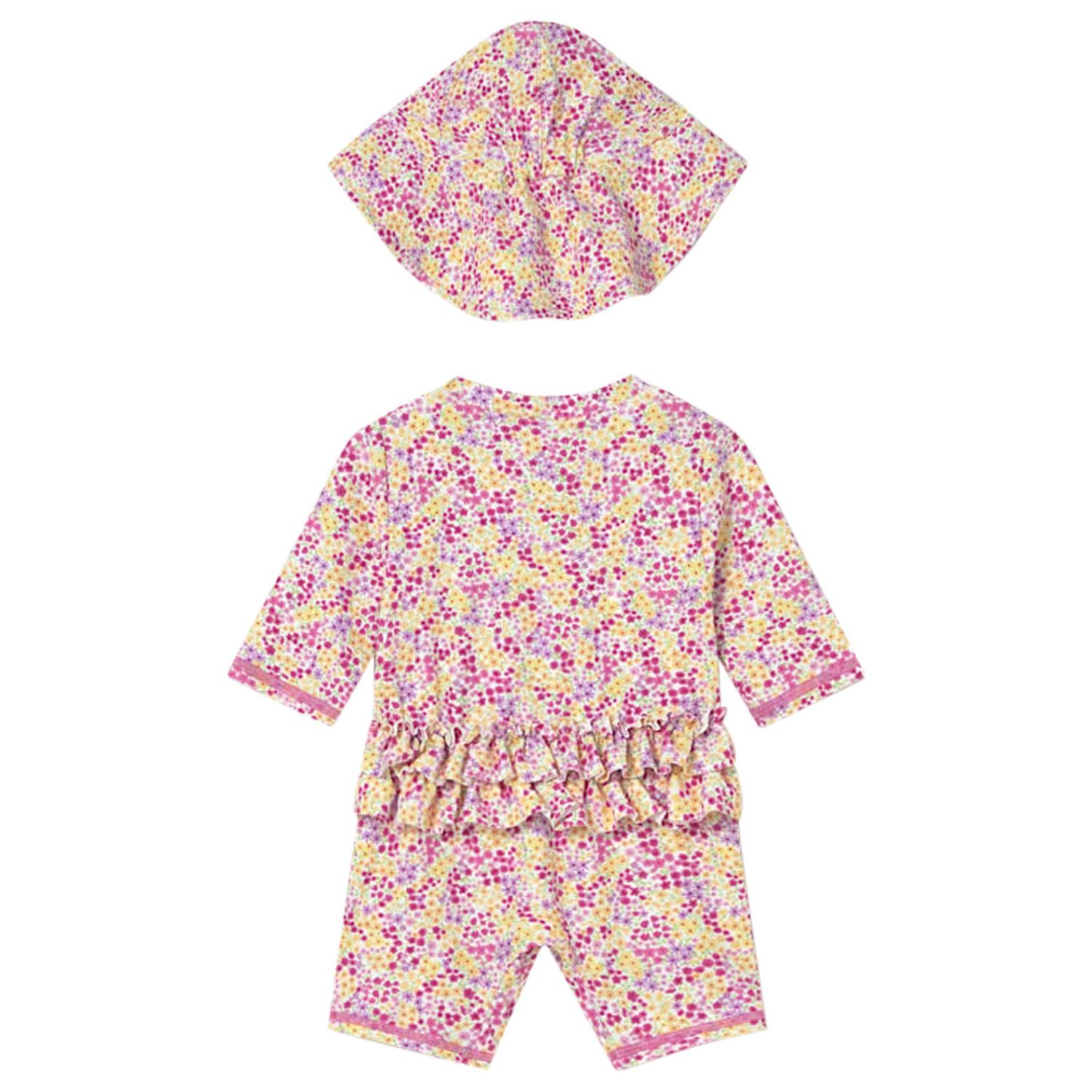 Baby Girls Multi-Coloured Floral Sun Suit Set, 1, hi-res