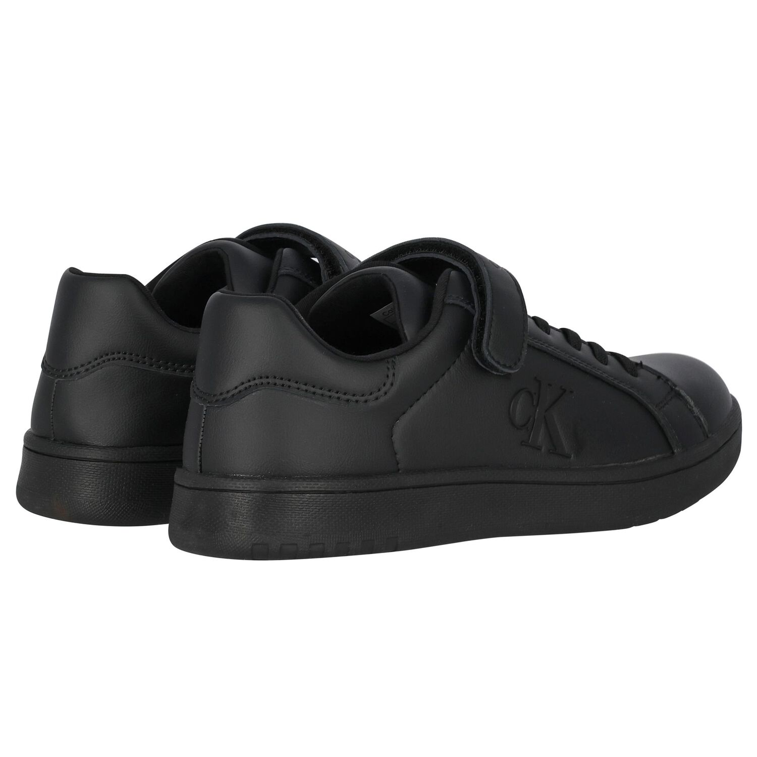 Boys Black Logo Trainers, 1, hi-res