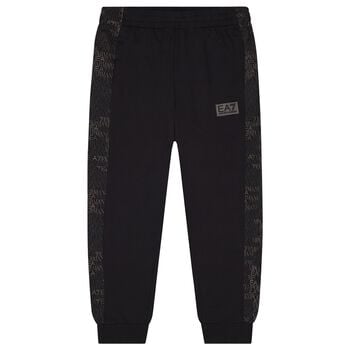 Boys Black Logo Joggers