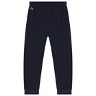 Boys Navy Blue Logo Joggers, 1, hi-res