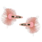 Girls Pink Knot Bow Hairclips ( 2 Pack ), 1, hi-res