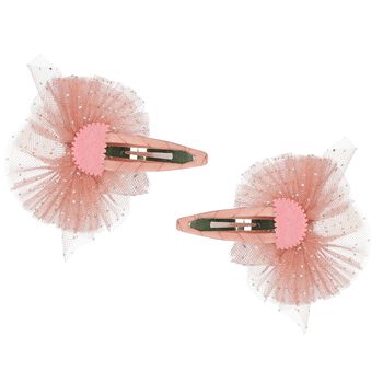 Girls Pink Knot Bow Hairclips ( 2 Pack )