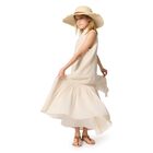 Girls Beige Logo Sleeveless Dress, 1, hi-res