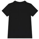 Boys Black Logo Polo Shirt, 2, hi-res