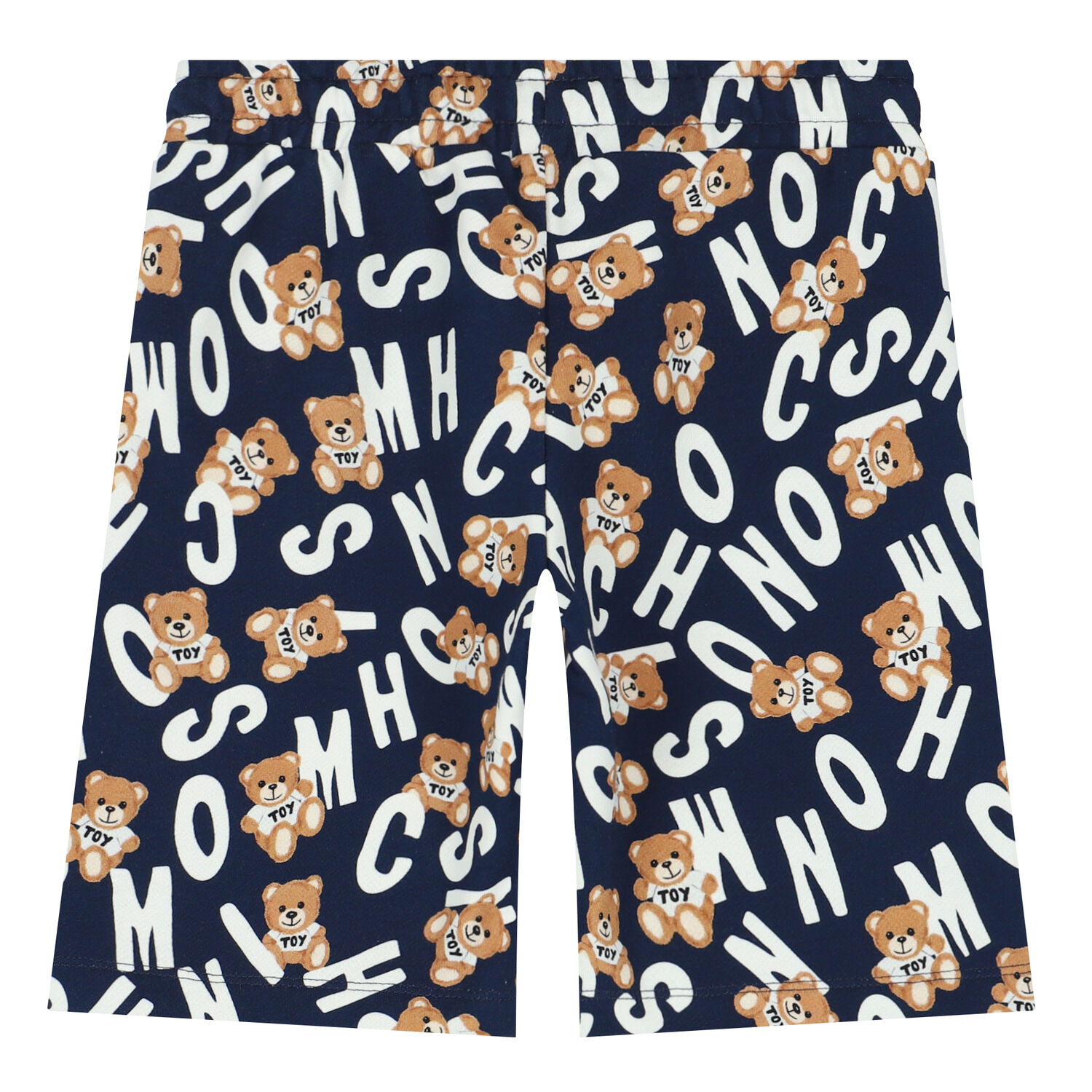 Boys Navy Teddy Logo Shorts, 1, hi-res