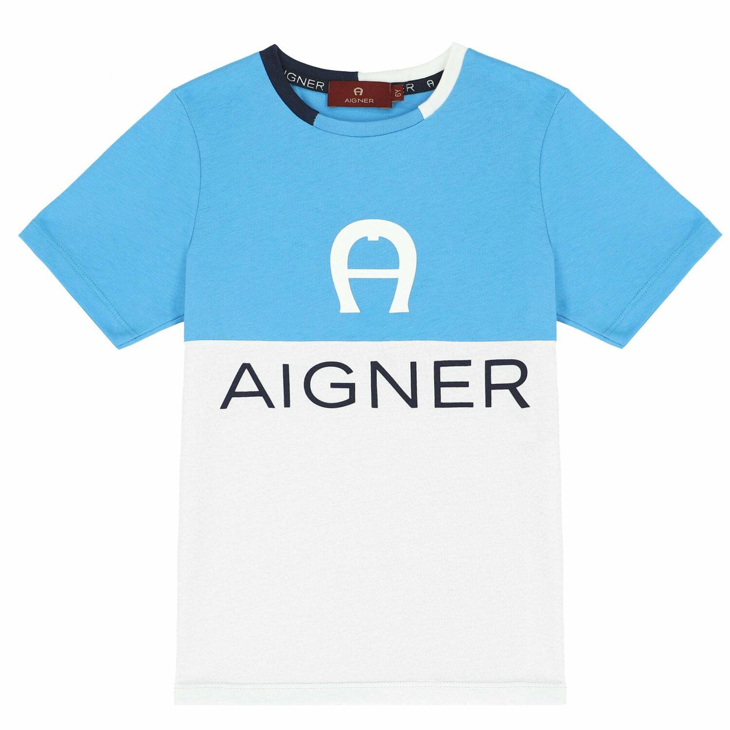 Boys Blue & White Logo T-Shirt, 3, hi-res