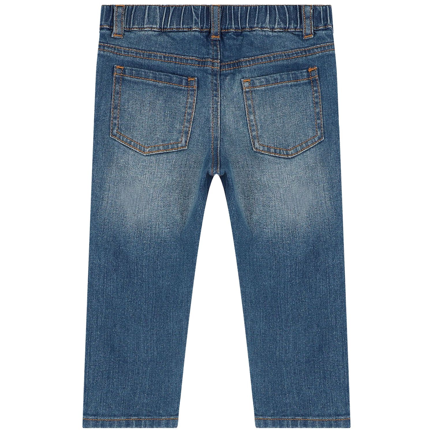 Blue Teddy Bear Logo Denim Jeans, 1, hi-res image number null