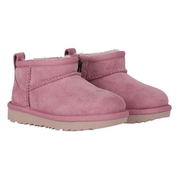 Younger Girls Pink Classic Ultra Mini Suede Boots