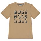 Boys Beige Logo T-Shirt, 3, hi-res
