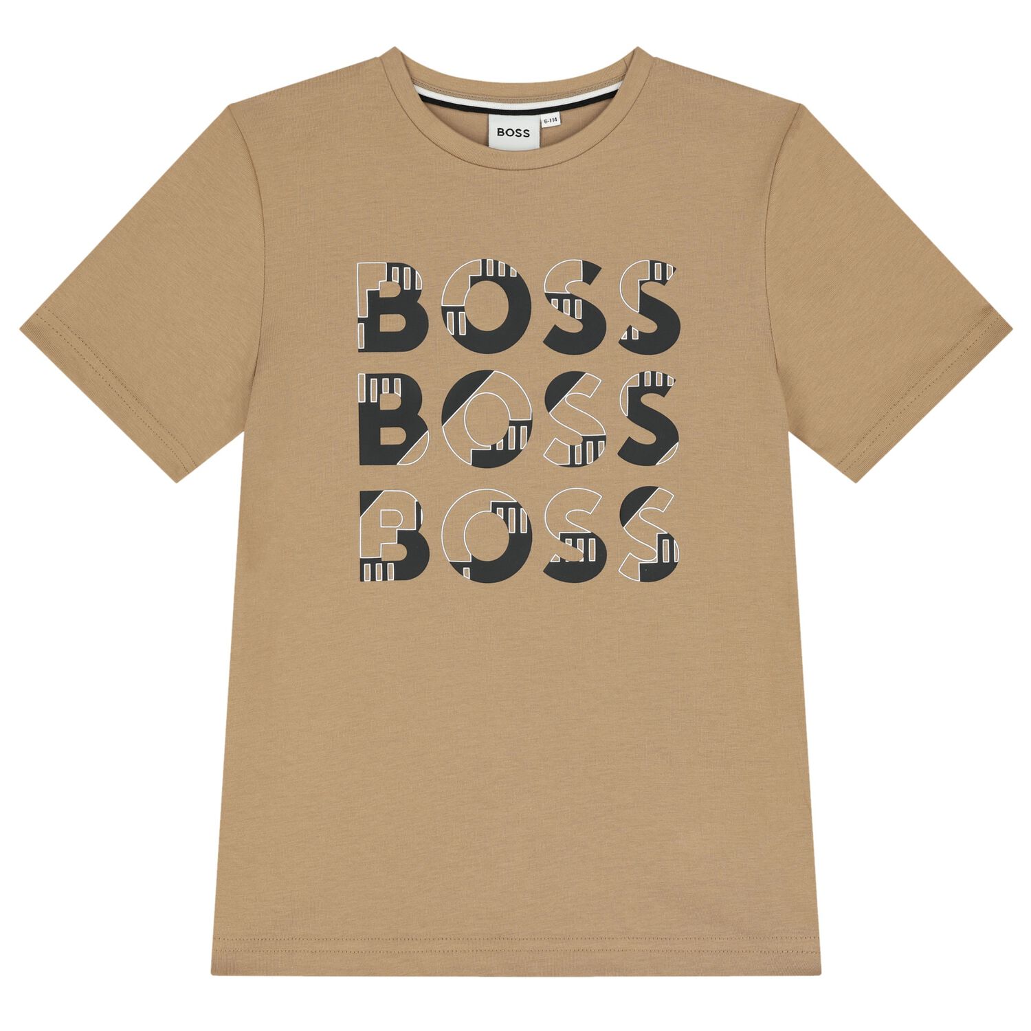 Boys Beige Logo T-Shirt, 3, hi-res image number null