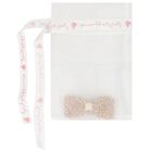 Girls Beige Embellished Bow Hair Clip, 1, hi-res