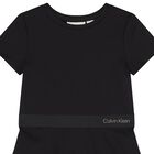 Girls Black Logo Dress, 1, hi-res