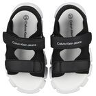 Younger Boys Black & White Logo Sandals, 2, hi-res