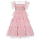 Girls Pink Embellished Tulle Dress, 1, hi-res