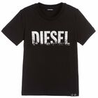 Girls Black & Silver Logo T-Shirt, 1, hi-res