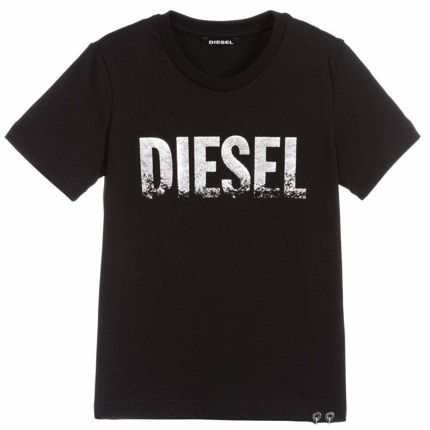 Girls Black & Silver Logo T-Shirt, 1, hi-res