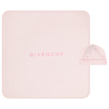 Baby Girls Pink Logo Blanket & Hat Set