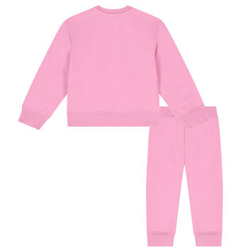 Younger Girls Pink Logo Tracksuit