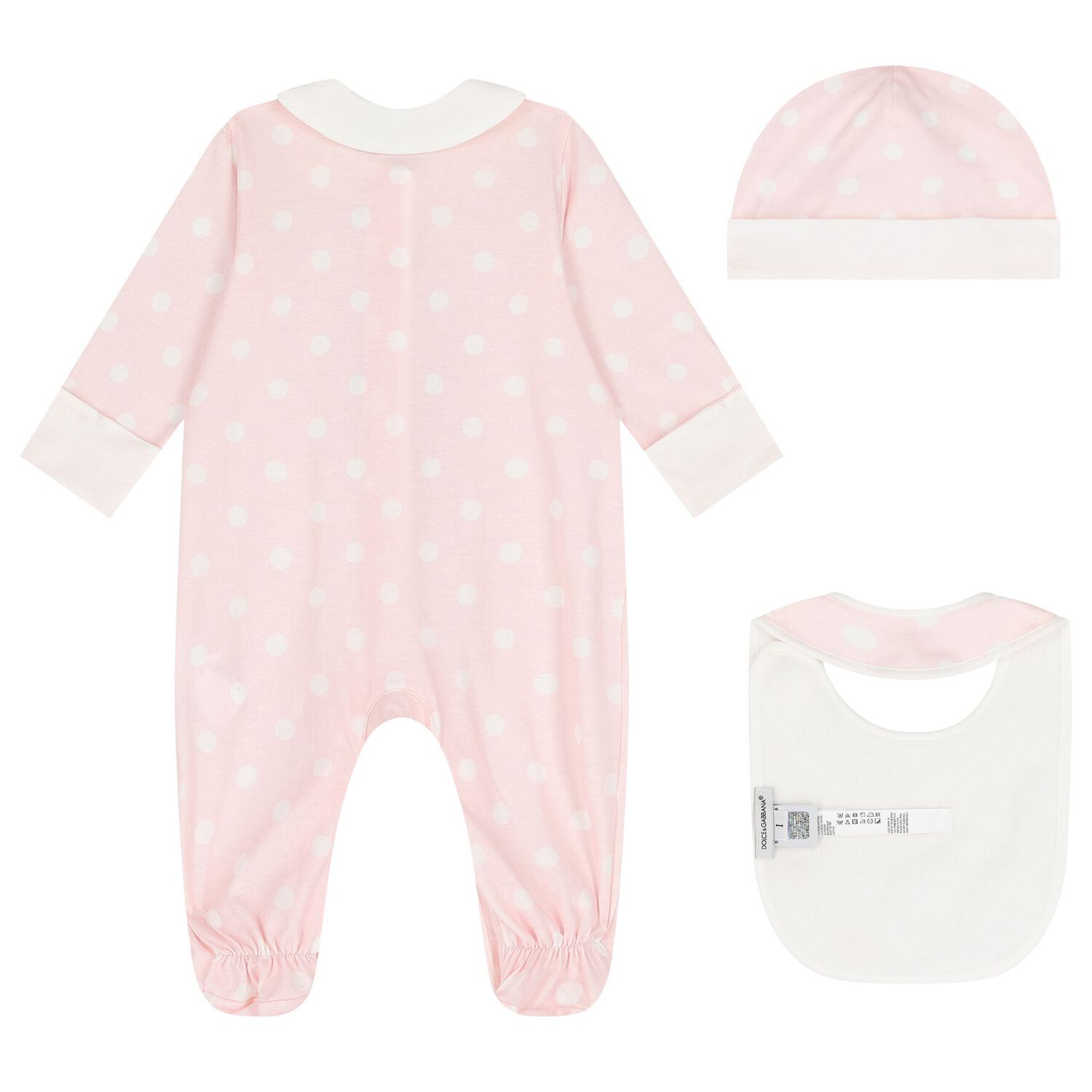 Baby Girls Pink & White Polka Dots Babygrow Gift Set, 1, hi-res