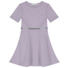 Girls Purple Logo Dress, 2, hi-res