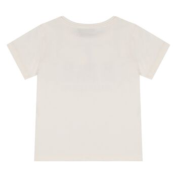 Younger Girls Ivory Teddy Bear T-Shirt