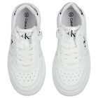 Girls White Logo Trainers, 1, hi-res
