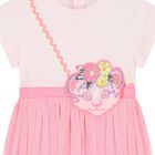 Younger Girls Pink Cat Dress, 1, hi-res