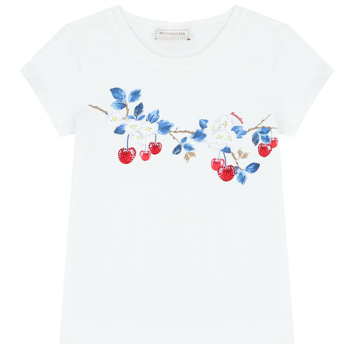Girls White Cherry T-Shirt, 1, hi-res image number null