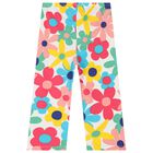 Girls White Flower Leggings Set, 1, hi-res