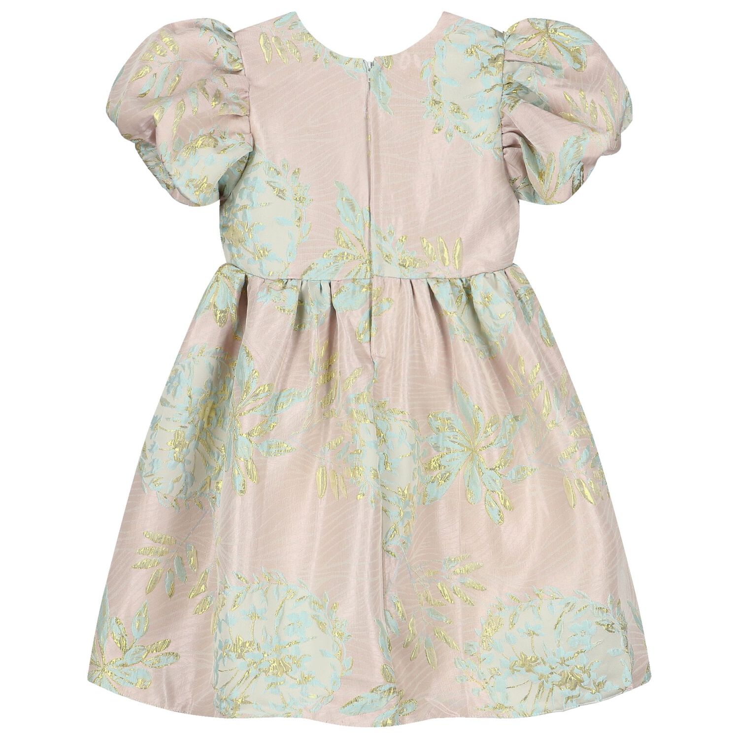 Girls Pink Jacquard Dress, 1, hi-res