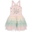 Girls Pink Embellished Tulle Dress, 1, hi-res