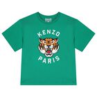 Boys Green Tiger T-Shirt, 1, hi-res