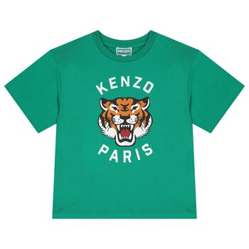 Boys Green Tiger T-Shirt