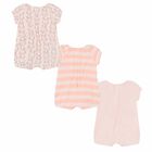 Girls Pink & White Rompers (3 Pack), 2, hi-res