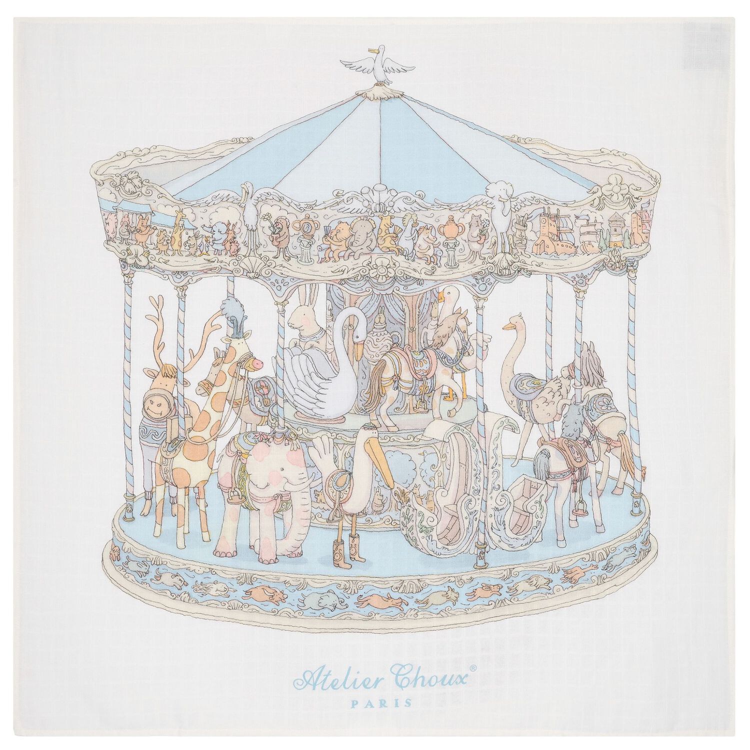 Baby Boys White & Blue Signature Carrés Gift Set, 2, hi-res