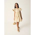 Girls Gold Ruffled Dress, 1, hi-res