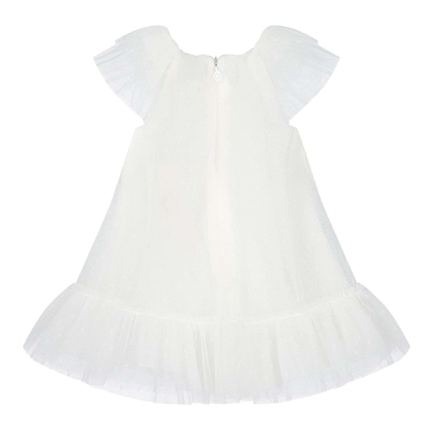 Baby Girls White Tulle dress, 2, hi-res