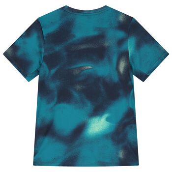 Boys Blue Logo Tie-Dye T-Shirt