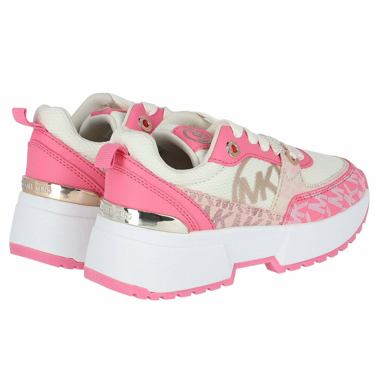 Girls Pink Logo Trainers, 1, hi-res