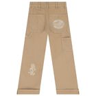 Boys Beige Tiger Trousers, 1, hi-res
