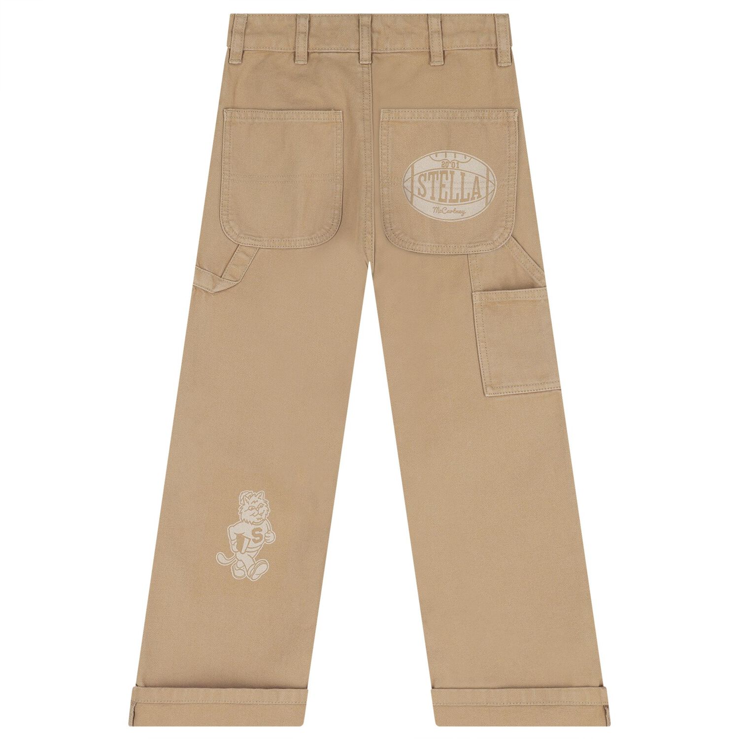 Boys Beige Tiger Trousers, 1, hi-res