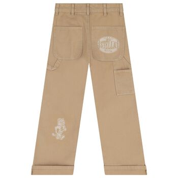 Boys Beige Tiger Trousers