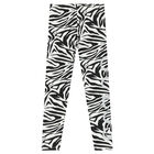 Girls White & Black Logo Leggings, 3, hi-res