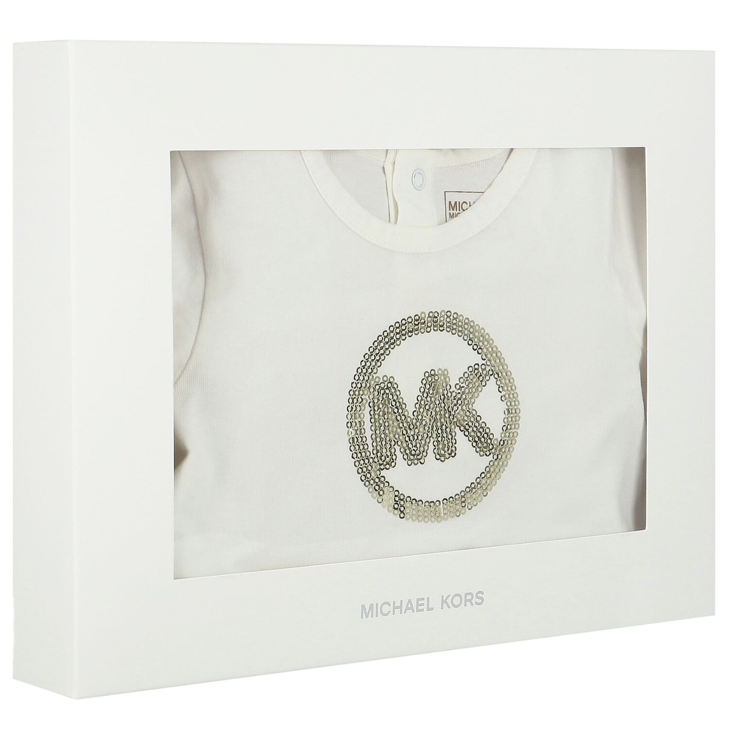 Younger Girls White Sequin Dress Set, 1, hi-res