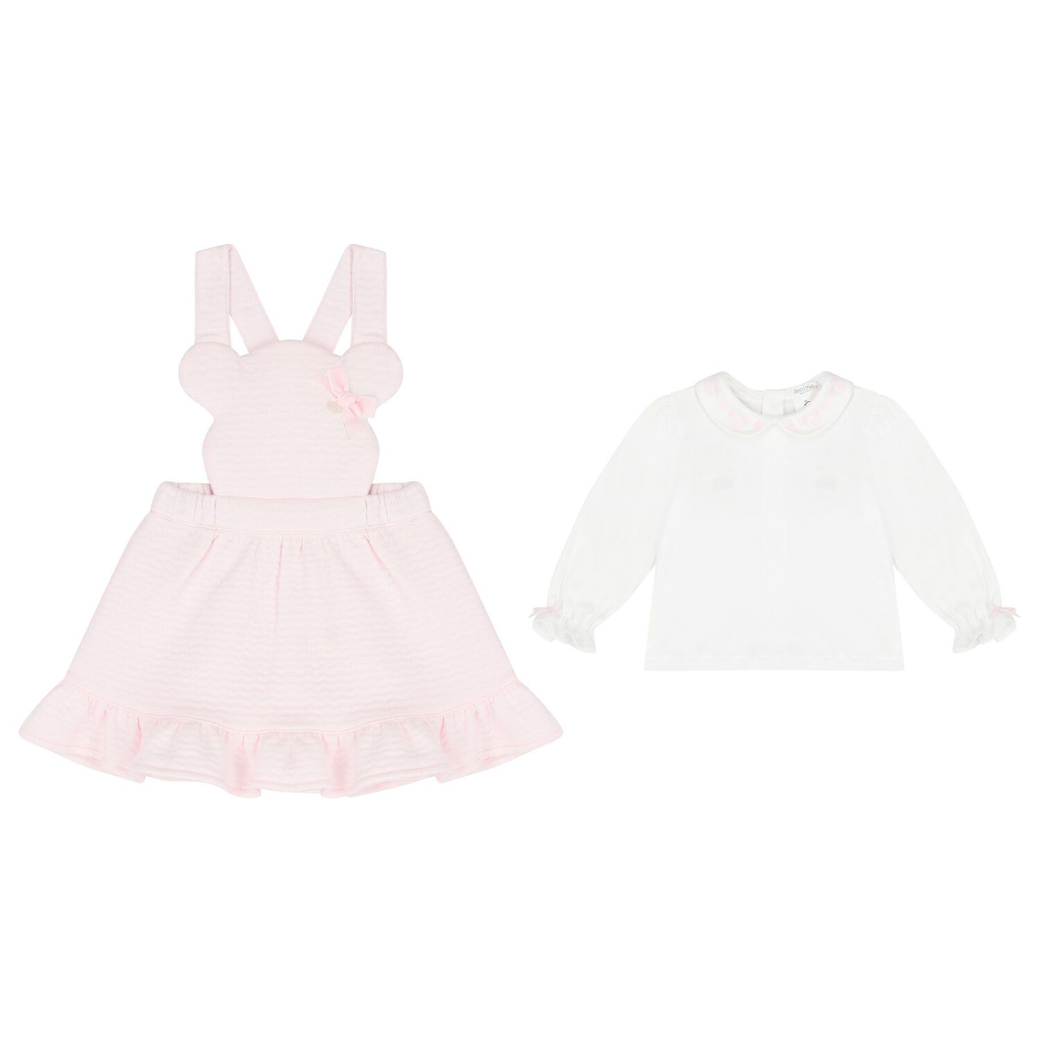 Baby Girls White & Pink Skirt Set, 1, hi-res image number null