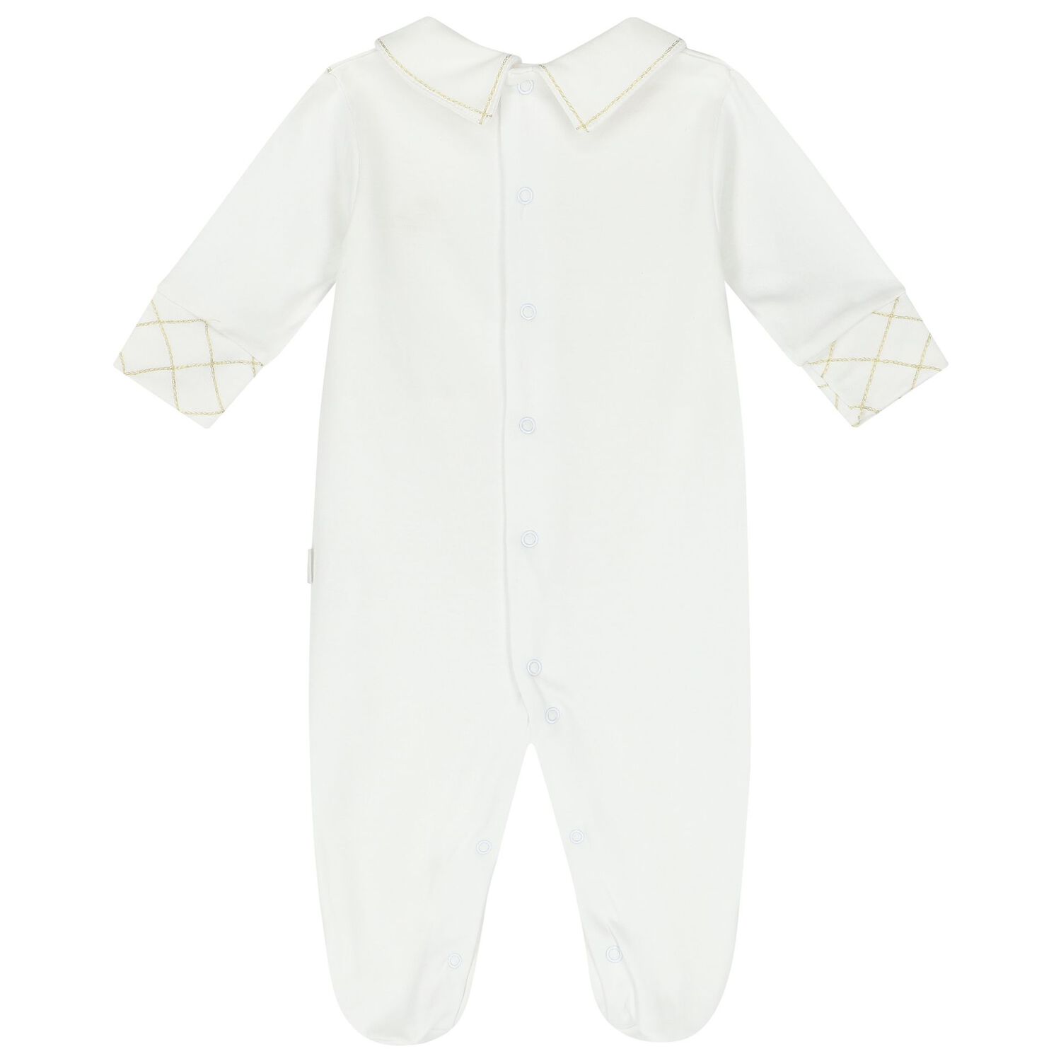 Baby Boys White & Gold Logo Babygrow Gift Set, 1, hi-res