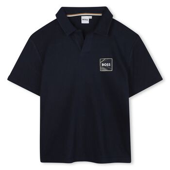 Boys Navy Blue Logo Polo Shirt