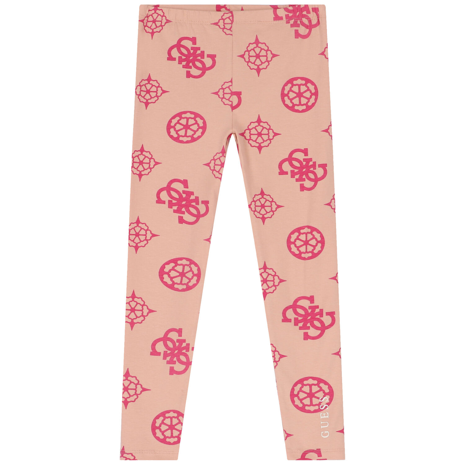 Girls Beige Logo Leggings, 1, hi-res