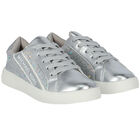 Girls Silver Logo Trainers, 1, hi-res